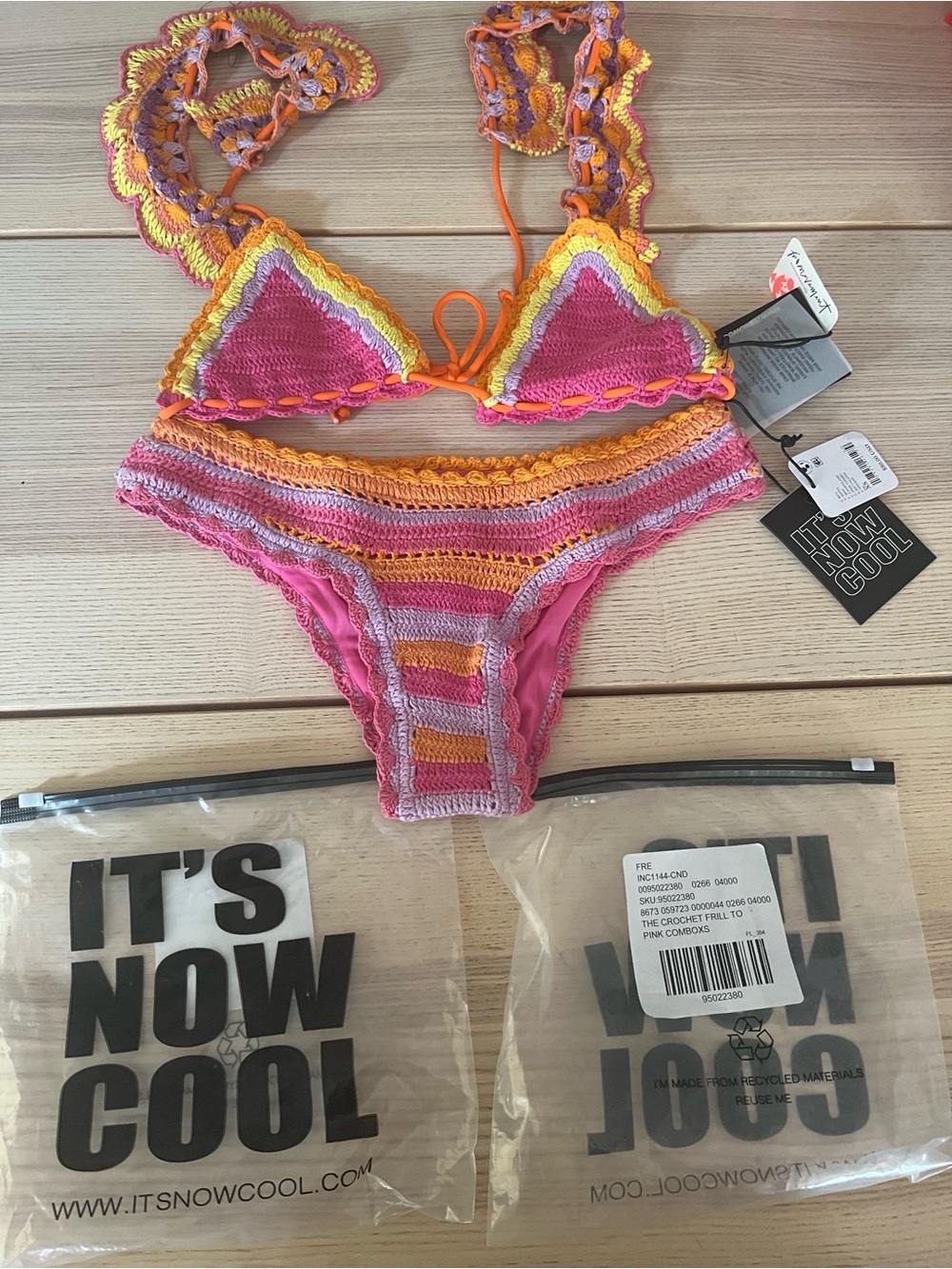 It's Now Cool The Crochet Bikini Swimsuit Size XS Free People Movement